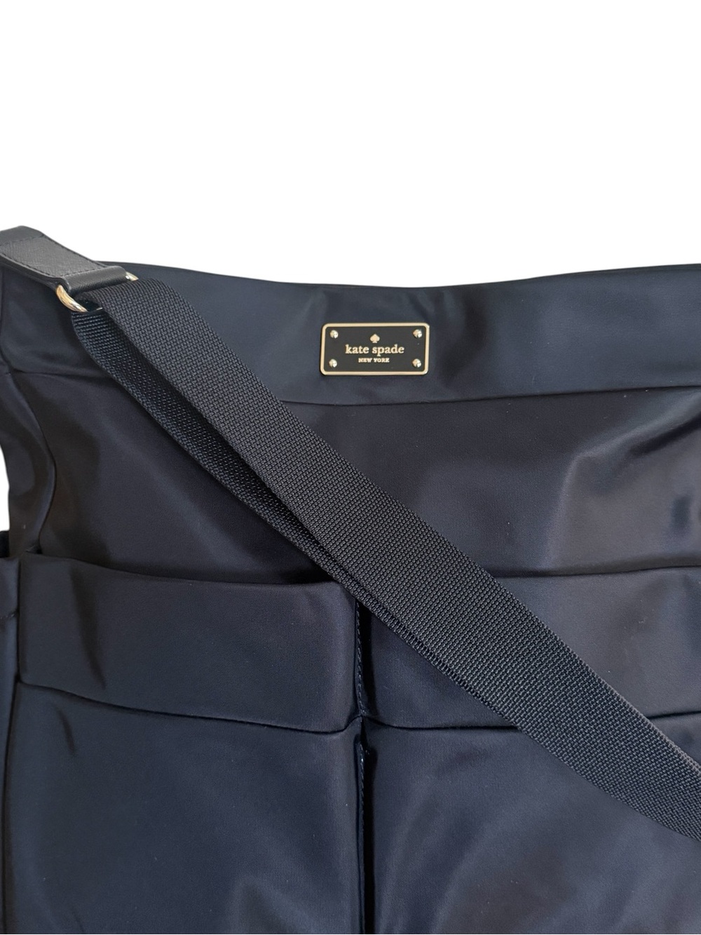 Kate Spade Black Nylon Multi Pocket Utility Diaper Crossbody Shoulder Tote - Picture 5 of 13